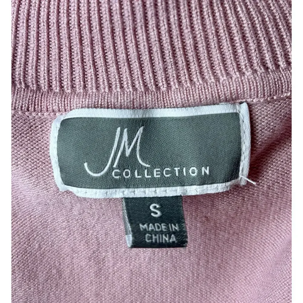 Mauve Knit Mock Neck Stud Cuff JM Collections Sweater Women’s S